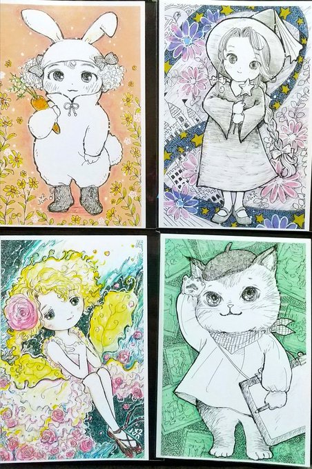 おはようございます✨ 今週木曜日からの原宿ポストカード展に参加する4人?  今日も良き日に💕