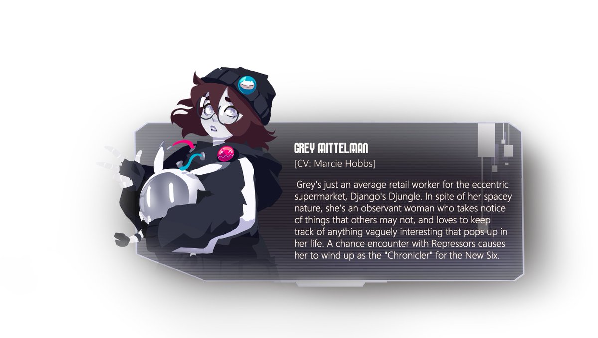 KonpeiCo's tweet photo. Afternoon everyone! Over the coming days, we'll be posting character profiles of the Soul Restruct cast! First up, we'll be taking a look at Grey, the POV character of this story, voiced by @NezumiVA.
#indiedev #vndev #SoulRestruct https://t.co/5mdmm6JmNY