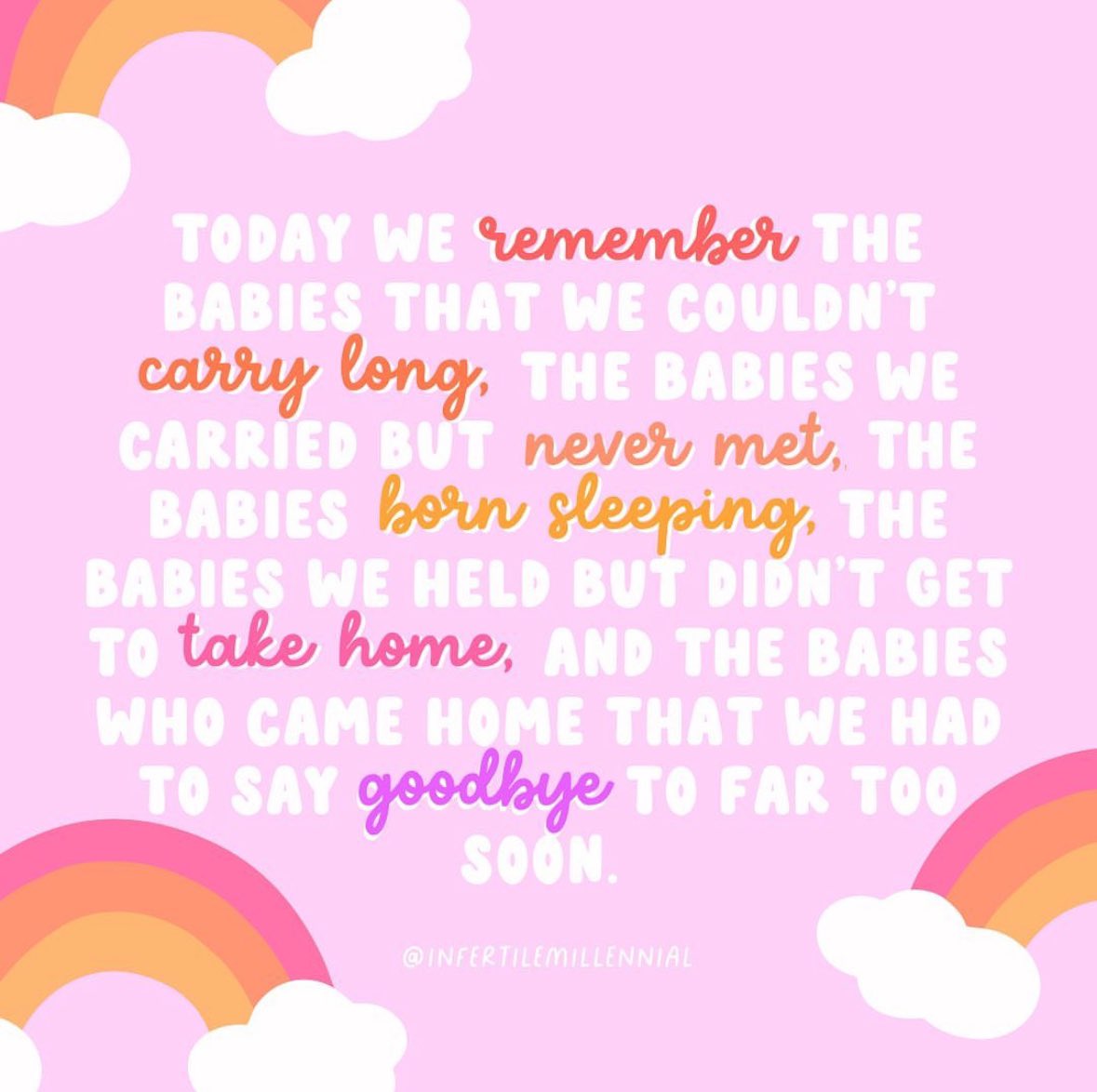 October 15 is Pregnancy and Infant Loss Remembrance Day.  Sending love to the parents, family and friends grieving the loss of a pregnancy or infant 🧡
