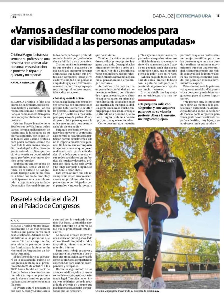 UveMaya's tweet photo. Gracias a @hoyextremadura por hacerse eco de la noticia del desfile Solidario de este sábado 21 en el Palacio de congresos de Badajoz (sala azul)

Estaré aportando mi granito de arena con un concierto para tod@s ❤️ 

#desfile #badajoz #musica #music #andade https://t.co/vDXXQeGGjf