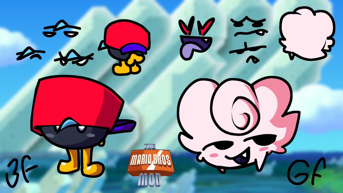 TheMarioModFNF's tweet photo. The bf and gf designs! https://t.co/UkzoFp3d1l