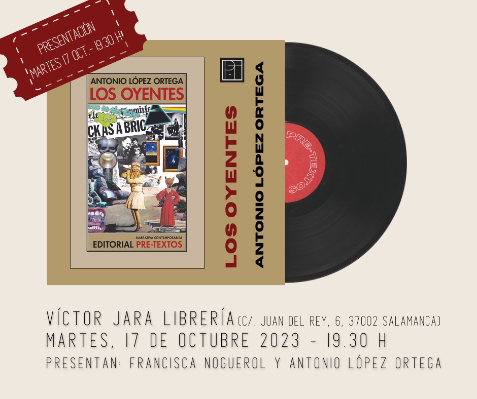 En SALAMANCA: este martes, 17 de octubre a las 19:30h, 'Los oyentes', de @ALopez_Ortega  en la librería Víctor Jara