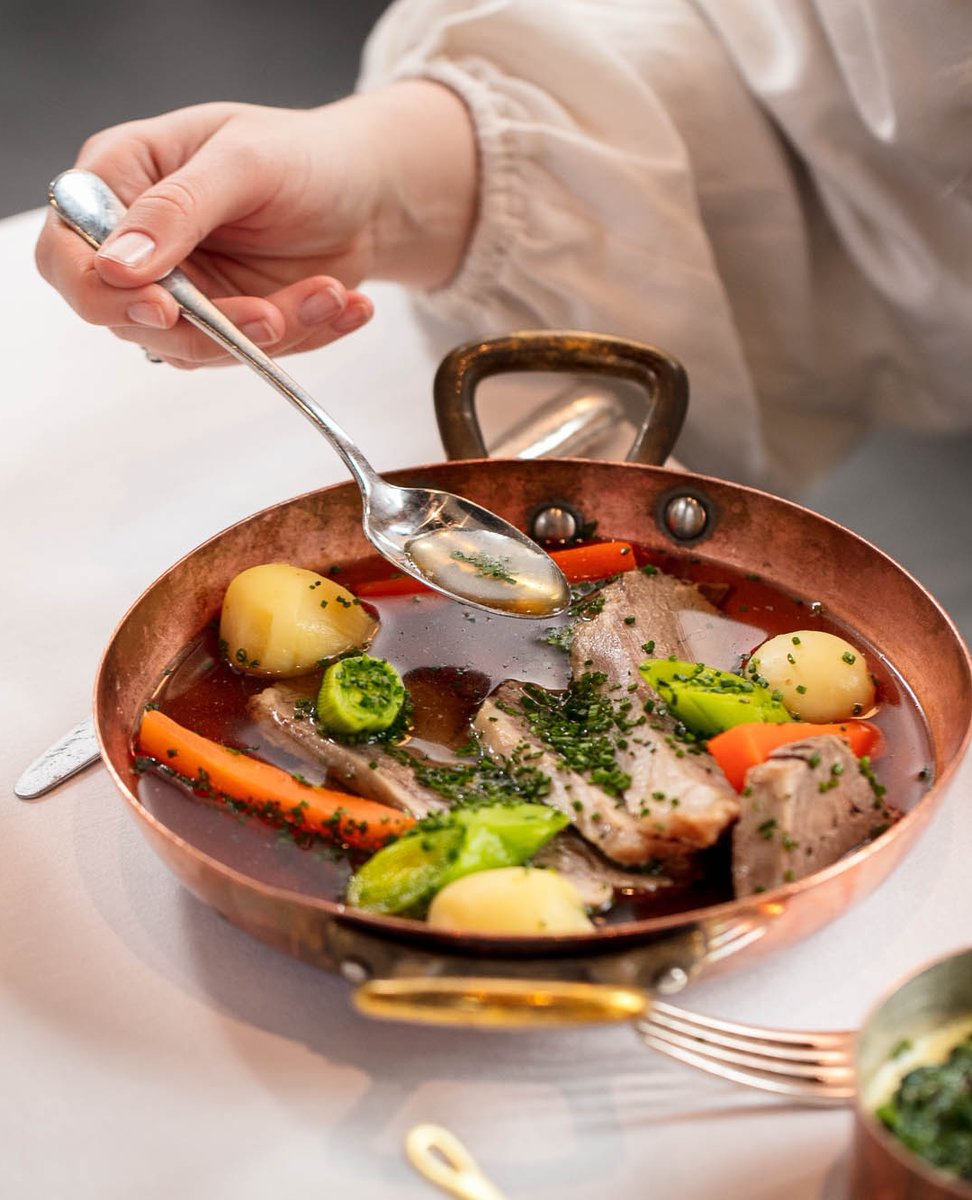 Colder weather calls for Tafelspitz. Available at our first floor Restaurant, this warming beef stew is slow cooked until the meat and vegetables are tender and well seasoned 🥕🥔