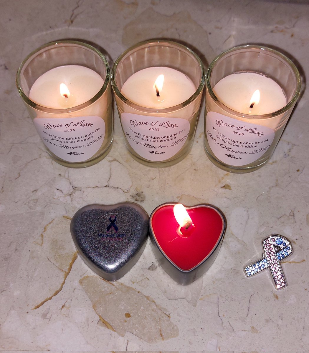 @SandsUK Lit for the 3 babies we never got to meet. Thank you for my wave of light tin candle 
#waveoflight2023
#recurrentmiscarriage
#BabyLossAwarenessWeek 
#iam1in4