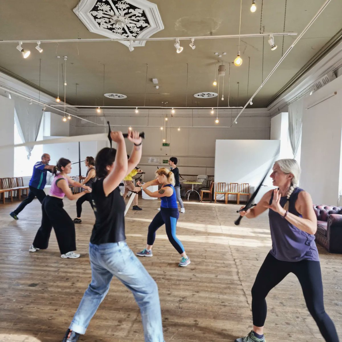 SwashbuckleC's tweet photo. Busy day of #stagecombat & #screencombat workshops today in #Falmouth. Great work by all!
#actors #acting #training #Cornwall https://t.co/Bxg4tHdebn