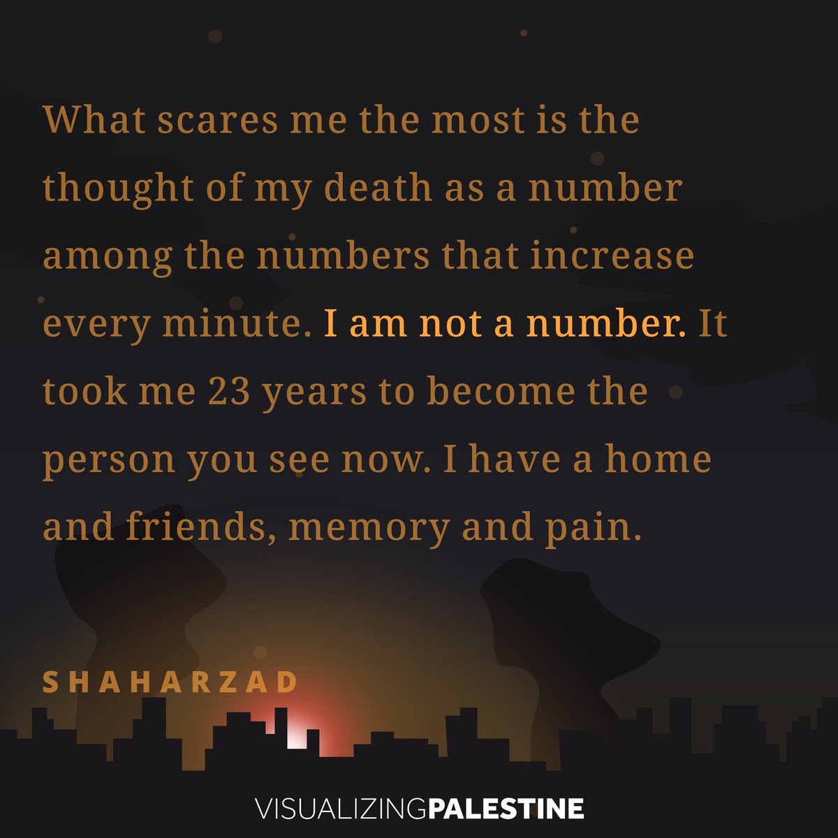Palestinians in Gaza are using the last battery life on their phones to share their testimony. We hear them loud and clear. Now is the time for all of us to act to stop a genocide.

#GazaUnderAttack 

wehaddreams.com