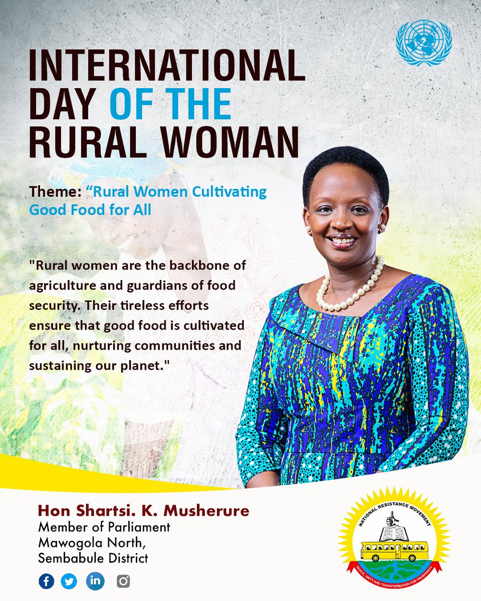 Celebrating the pillars of our Nation:

'Rural women are the backbone of agriculture and guardians of food security.  Their tireless efforts ensure that good food is cultivated for all, nurturing communities and sustaining our planet' #RuralWomen #RuralWomenDay @UN