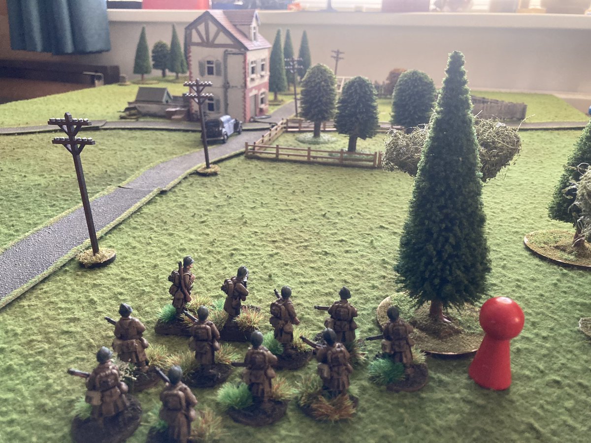 Playing a few turns solo on a small table to get the new 1940 French on the table (FT17 3D print) 
#tabletopgaming #wargaming #spreadthelard #miniaturegaming #chainofcommand #solowargaming