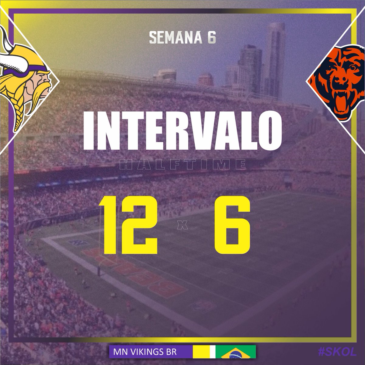 MN_Vikings_Br's tweet photo. Intervalo em Chicago

#Skol #DaBears #MINvsCHI #NFLnoDAZN #ESPNRedZone https://t.co/cMx7pVqv7h