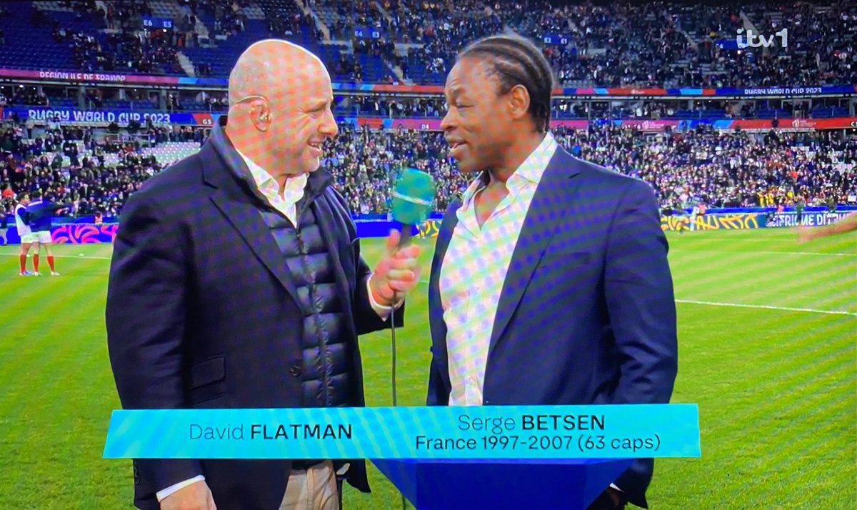 Legends around 🏉 #SergeBetsen <a href="/davidflatman/">David Flatman</a> #RugbyWorldCup <a href="/FranceRugby/">France Rugby</a> <a href="/ITVRugby/">ITV Rugby</a>