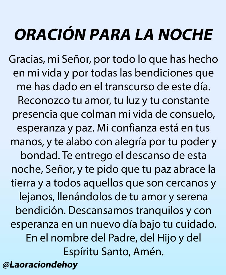 Oración para la noche.