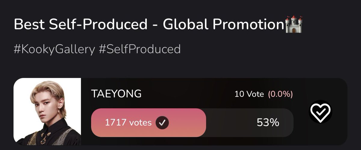 Tyongfs, have u voted for Taeyong in Kooky app for Best Self-Produced category? We only have 6 days left and let’s widen the gap!! 

#KookyGallery #SelfProduced 

kookyapp.page.link/rU8o

#TAEYONG #태용 #テヨン