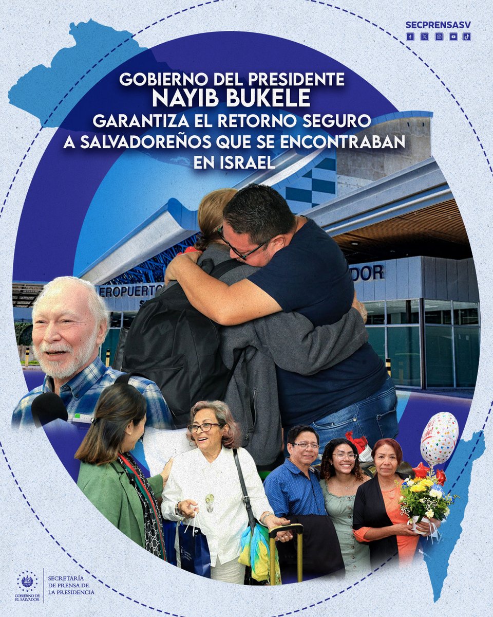 #AsistenciaParaSalvadoreños | El Gobierno del Presidente <a href="/nayibbukele/">Nayib Bukele</a>, a través de la Gestión Humanitaria del Ministerio de Relaciones Exteriores y la embajada en Israel, dio seguimiento y apoyo a los compatriotas que resultaron afectados. #SecretaríaDePrensa