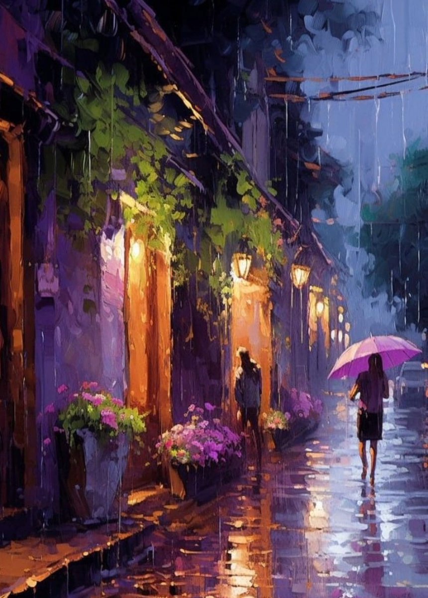 Rainy Evening . 

By Laila Linnet