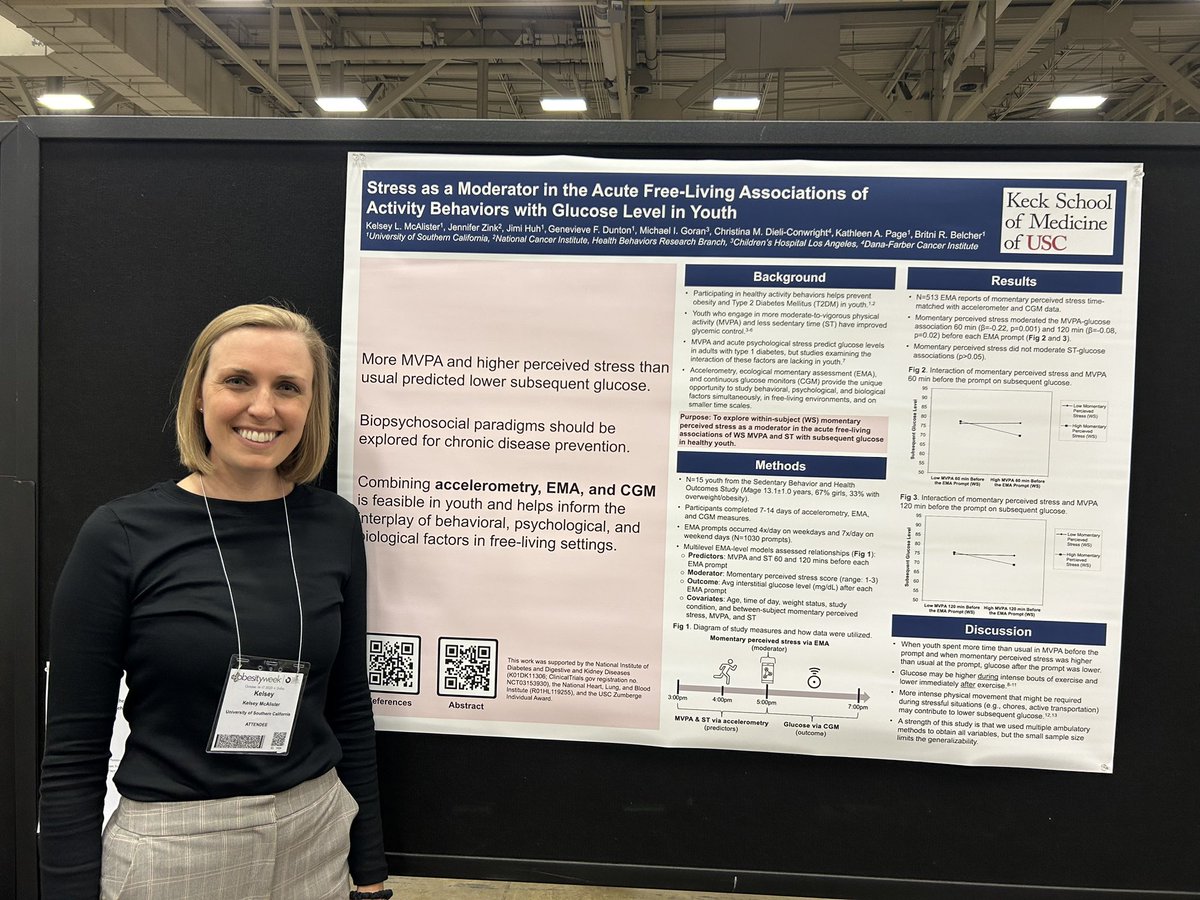 Wonderful poster by my graduate student <a href="/klmcalister/">Kelsey McAlister</a> on the relationships between stress, activity, and glucose levels at  <a href="/ObesitySociety/">The Obesity Society</a> 2023! <a href="/uscpphs/">Population and Public Health Sciences at USC</a> <a href="/uscreachlab/">USC Reach Lab</a>