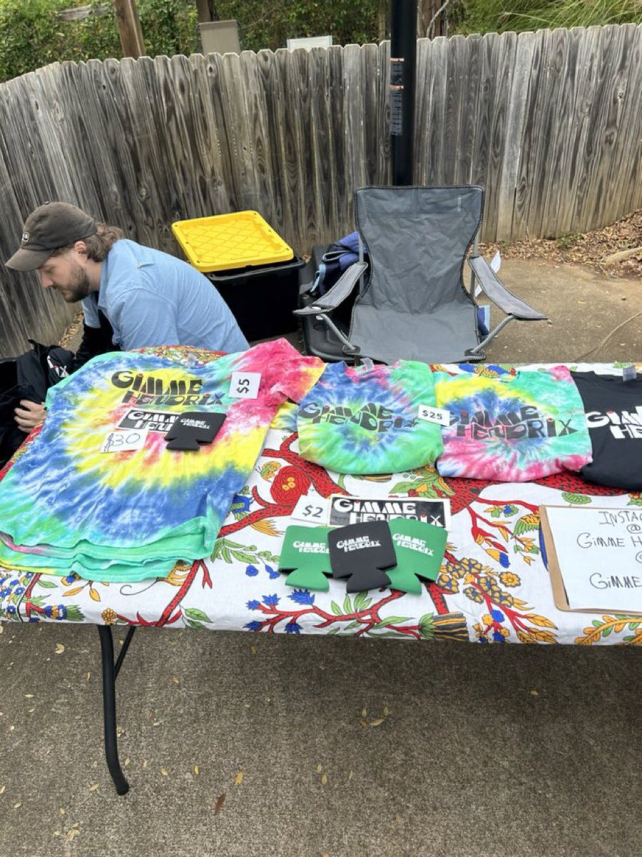 Gimme Hendrix merchandise is currently being sold as the band continues to play at 165 Hendrix Ave. as part of @HistoricAthens Porchfest.