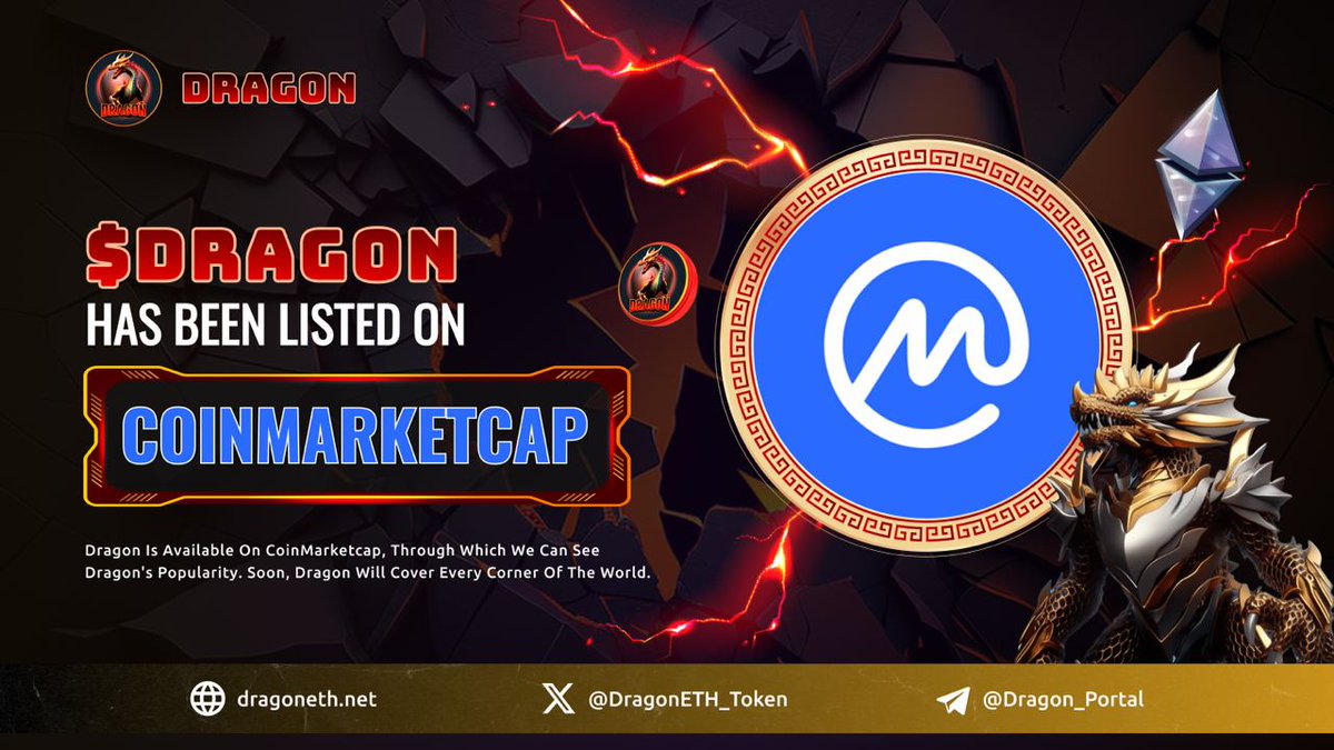 DragonETH_Token's tweet photo. 👼$Dragon HAS BEEN LISTED ON COINMARKETCAP👼

📌 CoinMarketcap is the world's largest cryptocurrency tracking website, where people can search for every coin and look up all the information about them Ⓜ️

🔥 Dragon is available on CoinMarketcap, through which we can see Dragon's popularity. Soon, Dragon will cover every corner of the world🌎

Add $Dragon to your watchlist now 👍
➡️ Coinmarketcap:  https://t.co/tJNn74Uiug

↘️Not stopping here, Dragon will continue to be available on all cryptocurrency websites. Let's guess where Dragon's next destination will be 🚨

#Dragon #legendarycoin #COINMARKETCAP

🌐Website (https://t.co/41r7GTNHkZ) 👍Telegram (https://t.co/fXw8Tlkdz2) 👍Twitter(X) (https://t.co/JBX43IU3S7)