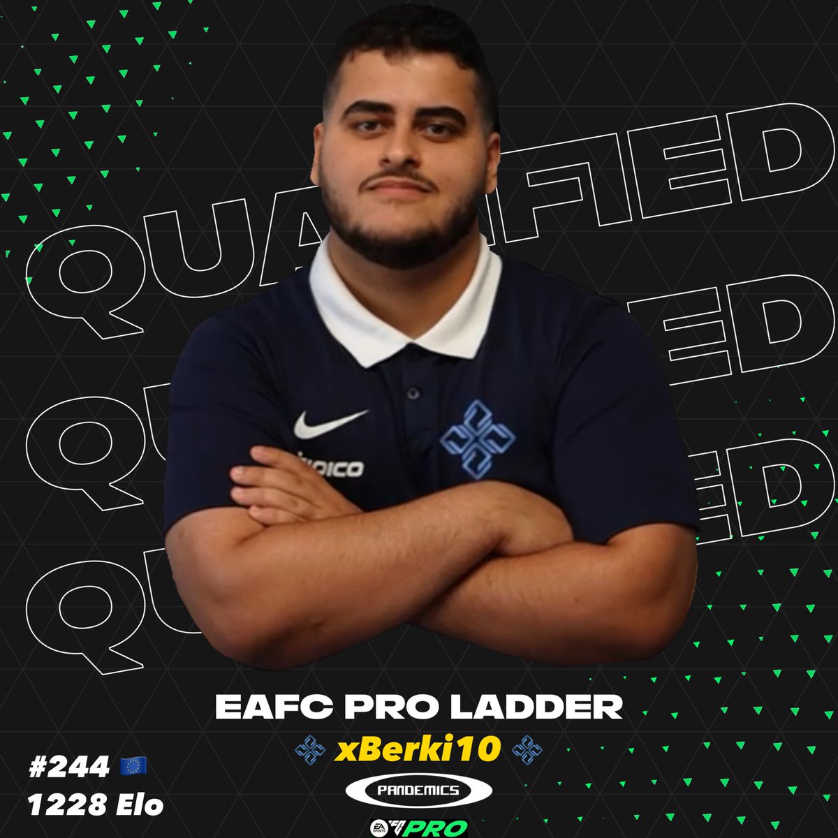 ⚔️ Der erste Härtetest der Saison ⚔️

🎮 EAFC Pro Regional Qualifier
📆 21. &amp; 22. Oktober 
👤 256 Spieler
🏆 TOP 12 -&gt; ✈️🏴󠁧󠁢󠁥󠁮󠁧󠁿
📺 twitch.tv/xberki10

Ich freue mich drauf 💙
