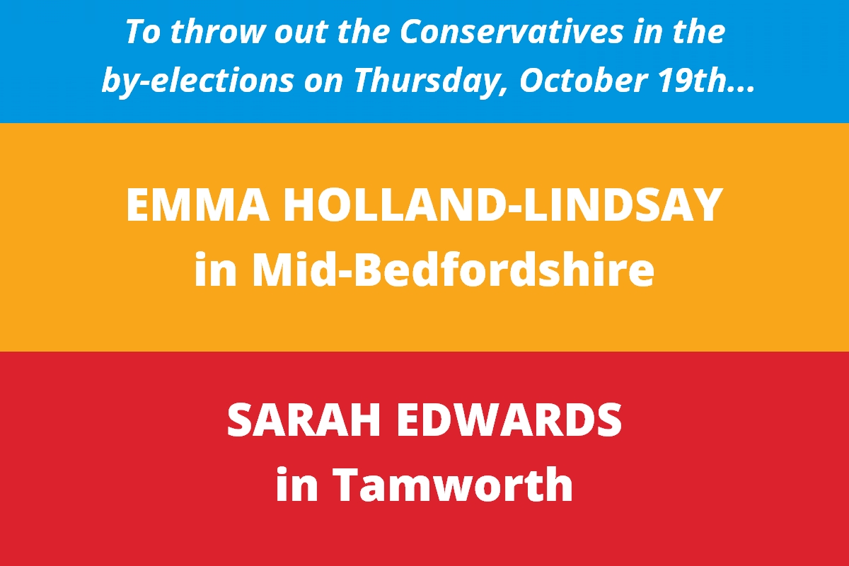 The way for the #Conservatives to be defeated in Thursday's by-elections in their previously safe seats of #MidBedfordshire and #Tamworth is by intelligent #TacticalVoting.