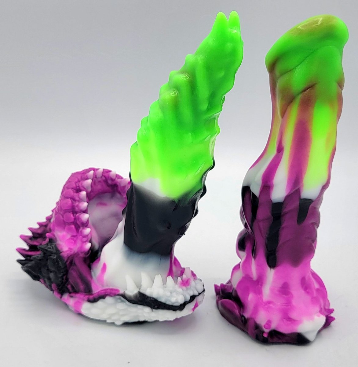 FromTheEdgeToys's tweet photo. Extra-drippy take on a Halloween favorite. Both medium-firmness, glow-in-the-dark, and UV-reactive. https://t.co/x2ECIbdeNO