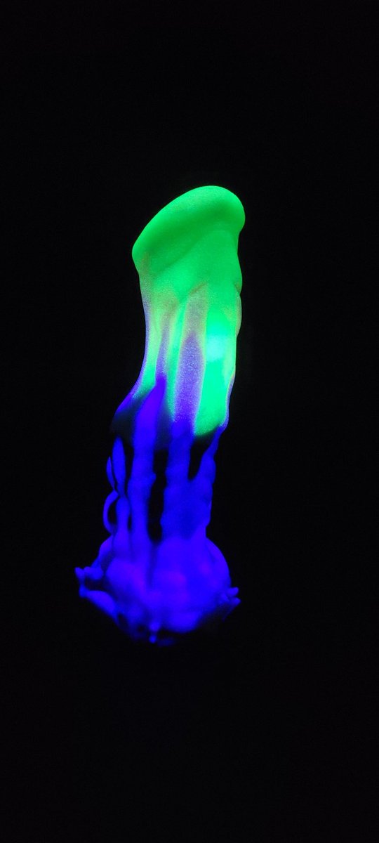 Extra-drippy take on a Halloween favorite. Both medium-firmness, glow-in-the-dark, and UV-reactive.