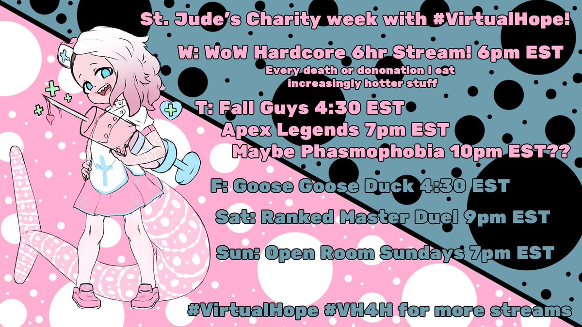 KivvyVT's tweet photo. Busy week for this little shark! This week is going to be St. Jude's Charity week! I hope you will all swim by the streams this week, will be a lot of fun, chaos, and just in general helping out a good cause!
#Vtuber #ENVtuber #VirtualHope #VH4H #smoltuber #lolituber https://t.co/LTR1O6LbK7