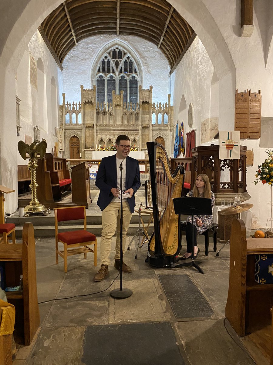 Just the most perfect evening in St Illtud’s church listening to the words and music of @nathanmunday2 and @MaredEmlyn 🙏 🙏 🙏