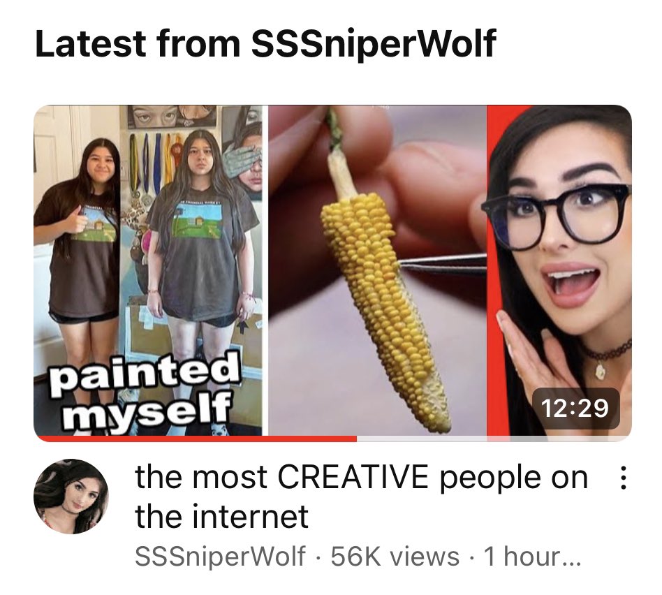 not sssniperwolf using my painting for clickbait 😒 that’s my job 😞