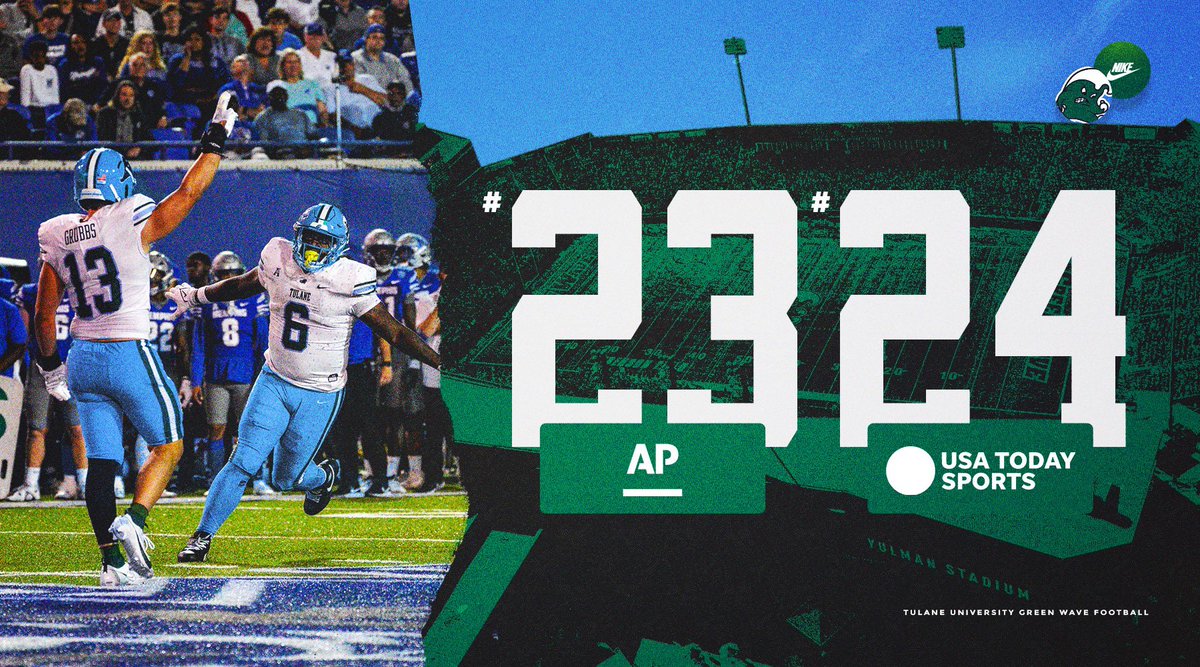 GreenWaveFB's tweet image. Nationally Ranked Wave 🌊 

#RollWave | #NOLABuilt