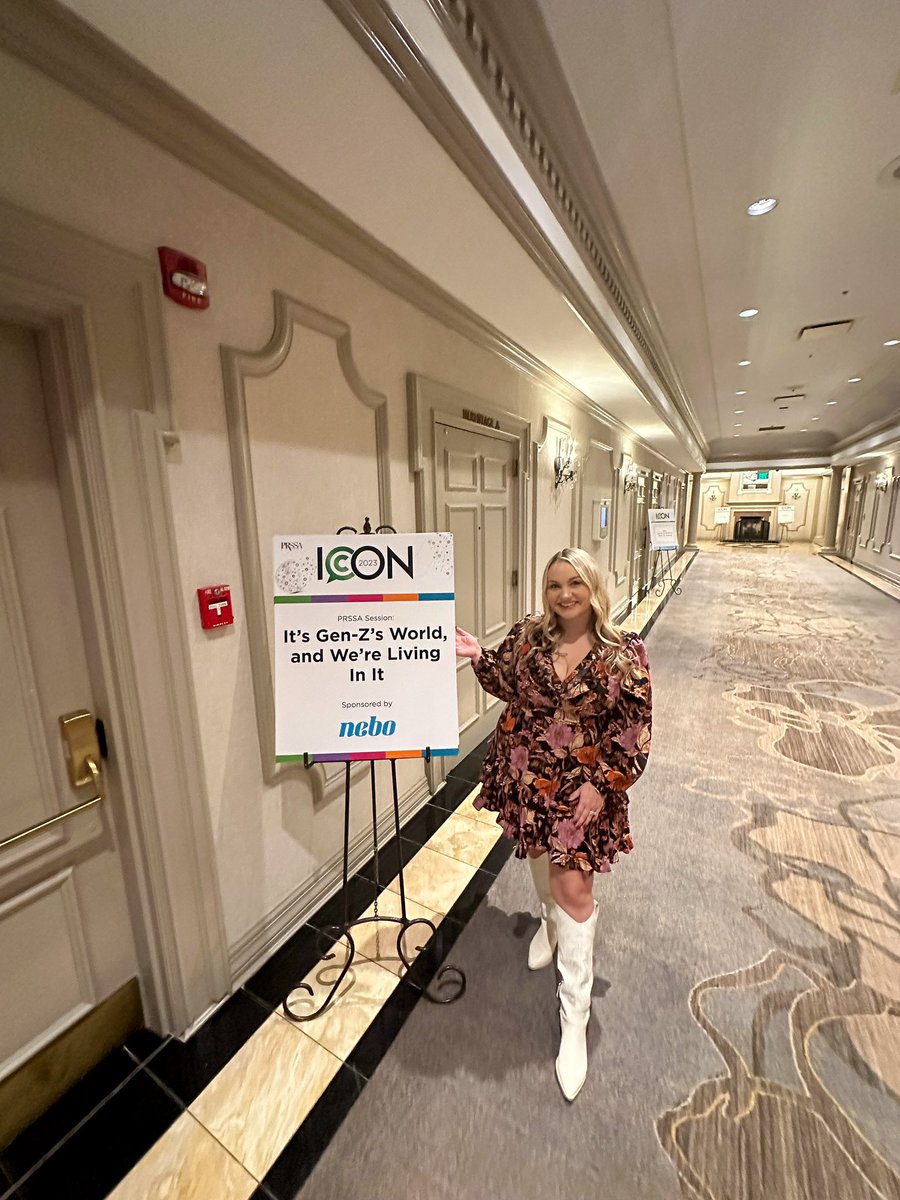 haleylynnnorton's tweet photo. Year 2️⃣ speaking at ICON with @PRSSANational and this time we took over Nashville. Thanks to the incredible students who came - the future of the industry is bright. 🤠🙌

Make sure to say hi to @neboagency at tomorrow’s Career Exhibition! #ICON2023 https://t.co/jtyiZdtp80