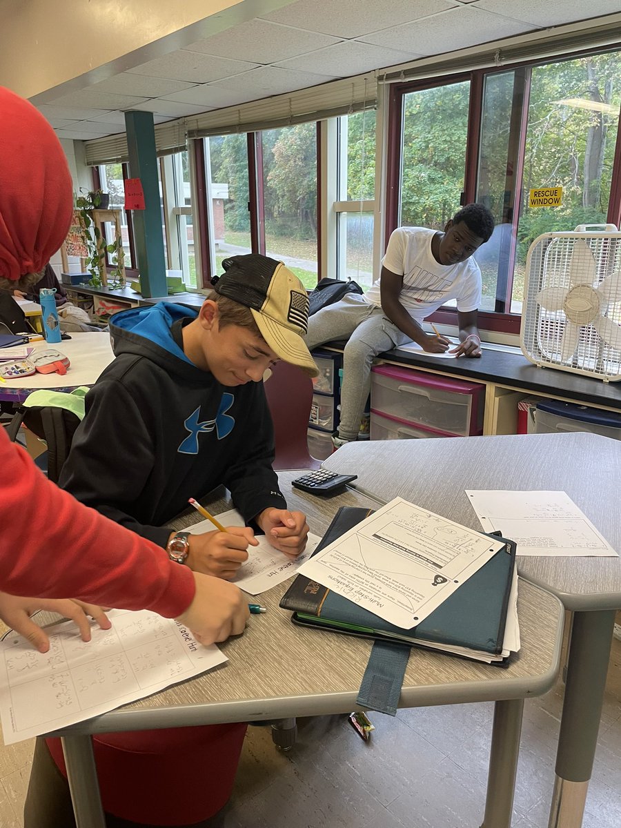 MathWithMrsV's tweet image. Algebra 1 recently did some equation solving stations around the room and halls. Love it when they work in other places and get up! #teach180 #iteachnath