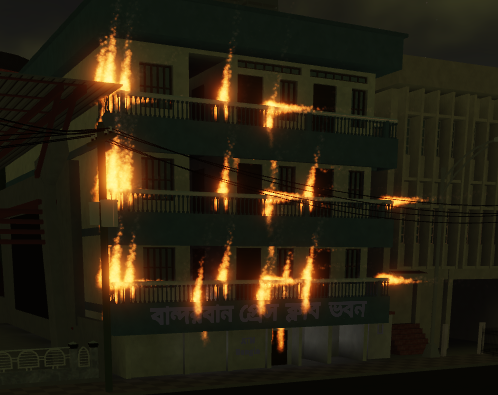 OURTVroblox's tweet photo. Breaking News: Bandarban Press Club set on fire

The Bandarban Press Club was set on fire just a few minutes ago. Firefighters were able to extinguish most of the fire but the fire was too large to be extinguished by only one firefighter. This could be an attack on OUR TV. https://t.co/tbSGeqixEN