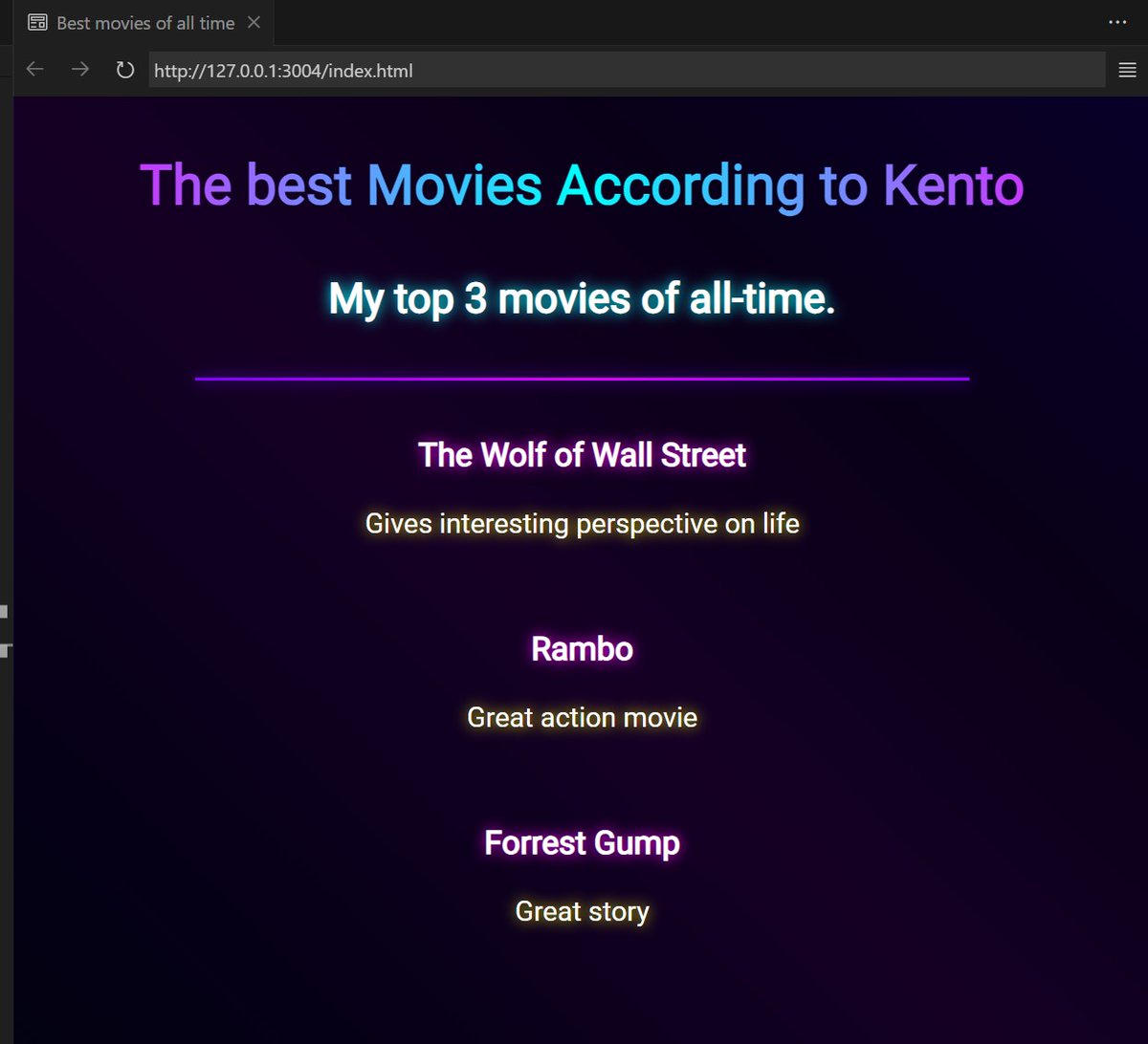 Muslewski_M's tweet image. I understood basic concepts such as the use of paragraphs, headings, br and hr.
#Section2 #100DaysOfCode #HTML
