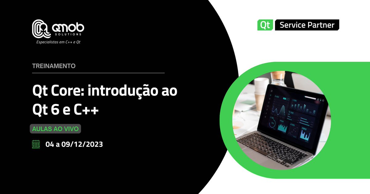qmob_solutions's tweet photo. ✅ Confira os treinamentos disponíveis:
▪️ Qt Core: introdução ao Qt 6 e C++ (04 a 09 de dezembro)
Inscrição: https://t.co/wXJKD9zyLa
#qt6 #qtcore #cplusplus #crossplatform #development https://t.co/a7OSXU1zG5