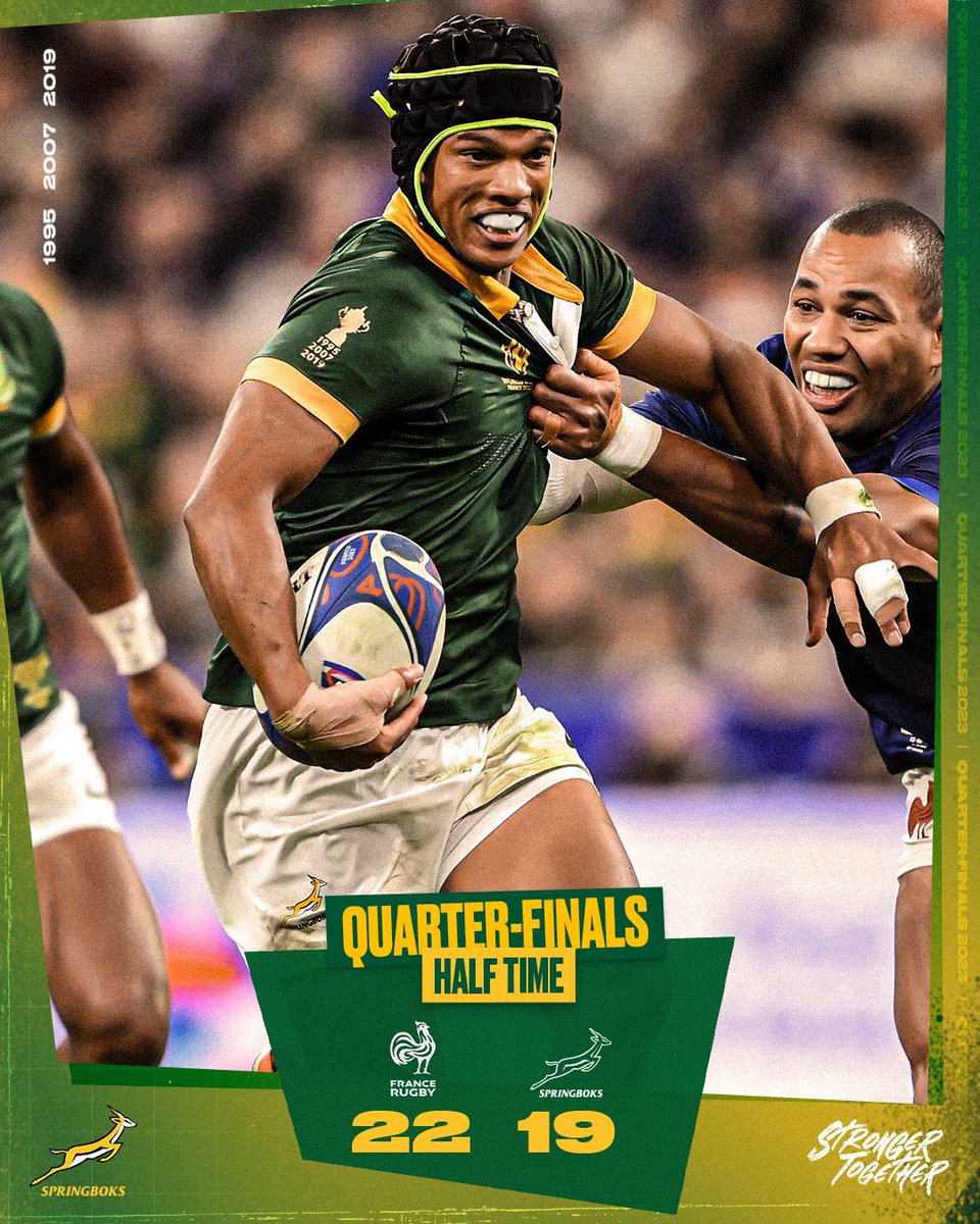 Springboks's tweet image. A crazy half of rugby in Paris 😬
#StrongerTogether #Springboks #RWC2023 #FRAvRSA