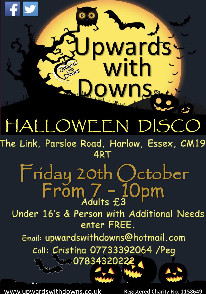 upwardsdowns's tweet image. Our Halloween Disco is this Friday. Please let us know if you are coming xx