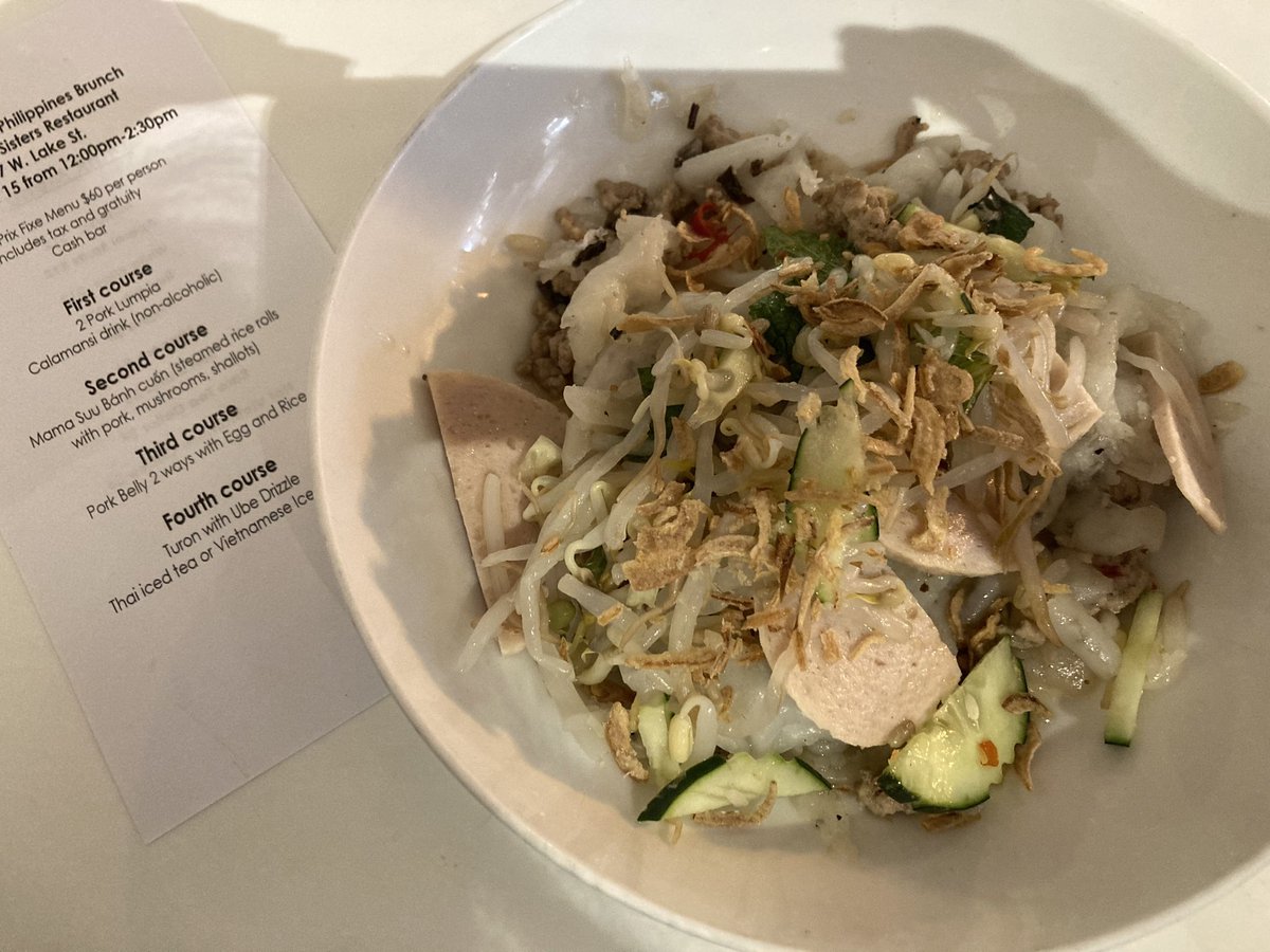 ISCChicago's tweet image. Mama Suu Bánh cuốn (steamed rice rolls with pork, mushrooms, shallots), from A Taste of the Philippines Brunch at @saigonsisters