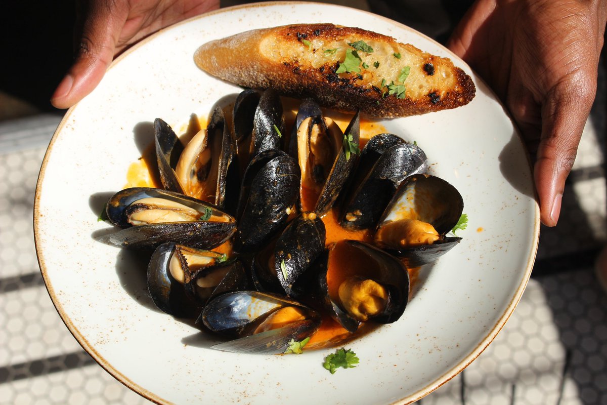 It's not just that the mussels are incredibly tender this time year, but I especially love sopping up the garlicy coconut broth at @MarcusBPNewark with toasted bread – and I think you will too!