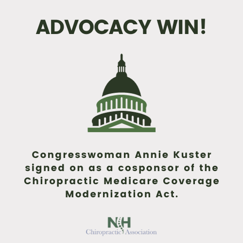 nhchiro's tweet photo. We are excited to share that @RepAnnieKuster has signed on as a cosponsor of the Chiropractic Medicare Coverage Modernization Act! 

Help us encourage the rest of our New Hampshire delegation to cosponsor using the easy email tool from @ACAtoday: https://t.co/wUIR2g1GoJ https://t.co/UcYiILk8hf