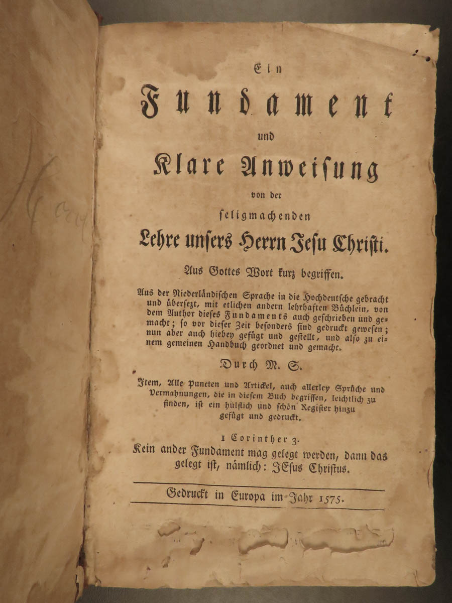 SchilbRareBooks's tweet image. 1794 Menno Simons' "Foundation of Christian Doctrine". ow.ly/oTyu50PVorI

#Religion #Anabaptist #German #Fundamentals #RareBooks #SchilbAntiquarian #Story #Books #Reading #History #VintageBooks #Bibliophile #OldBooks #BookHaul #Booktok #InstaBooks #Bookstagram #BookHunters