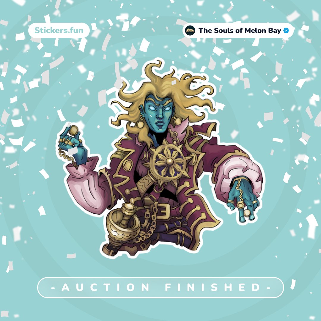 ¡Fin de la subasta! 🙋🔨

+250 ofertas en el sticker oficial Gen1 de <a href="/soulsofmelonbay/">The Souls of Melon Bay</a>, "The Soul of The Sun" ☀️🏴‍☠️

❤️‍🔥 ¿Eres uno de los afortunados que ahora tienen esta pieza exclusiva en su colección? ❤️‍🔥

¿Perdiste la oportunidad? ¡No te preocupes!
¡Corre al mercado secundario