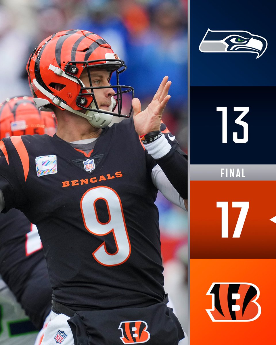 FINAL: Back-to-back wins for the @Bengals! #SEAvsCIN