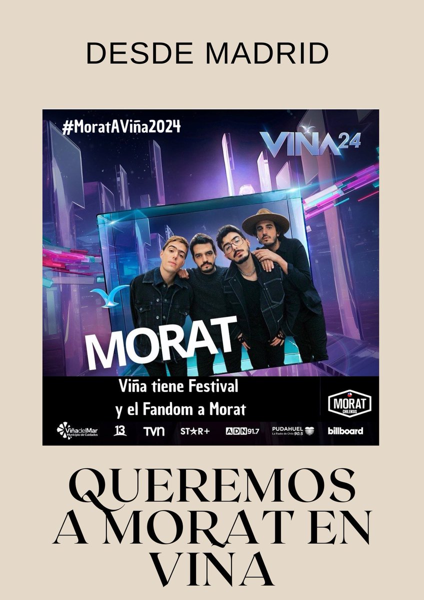 morates4's tweet image. Apoyando desde Madrid!

#MoratAViña2024