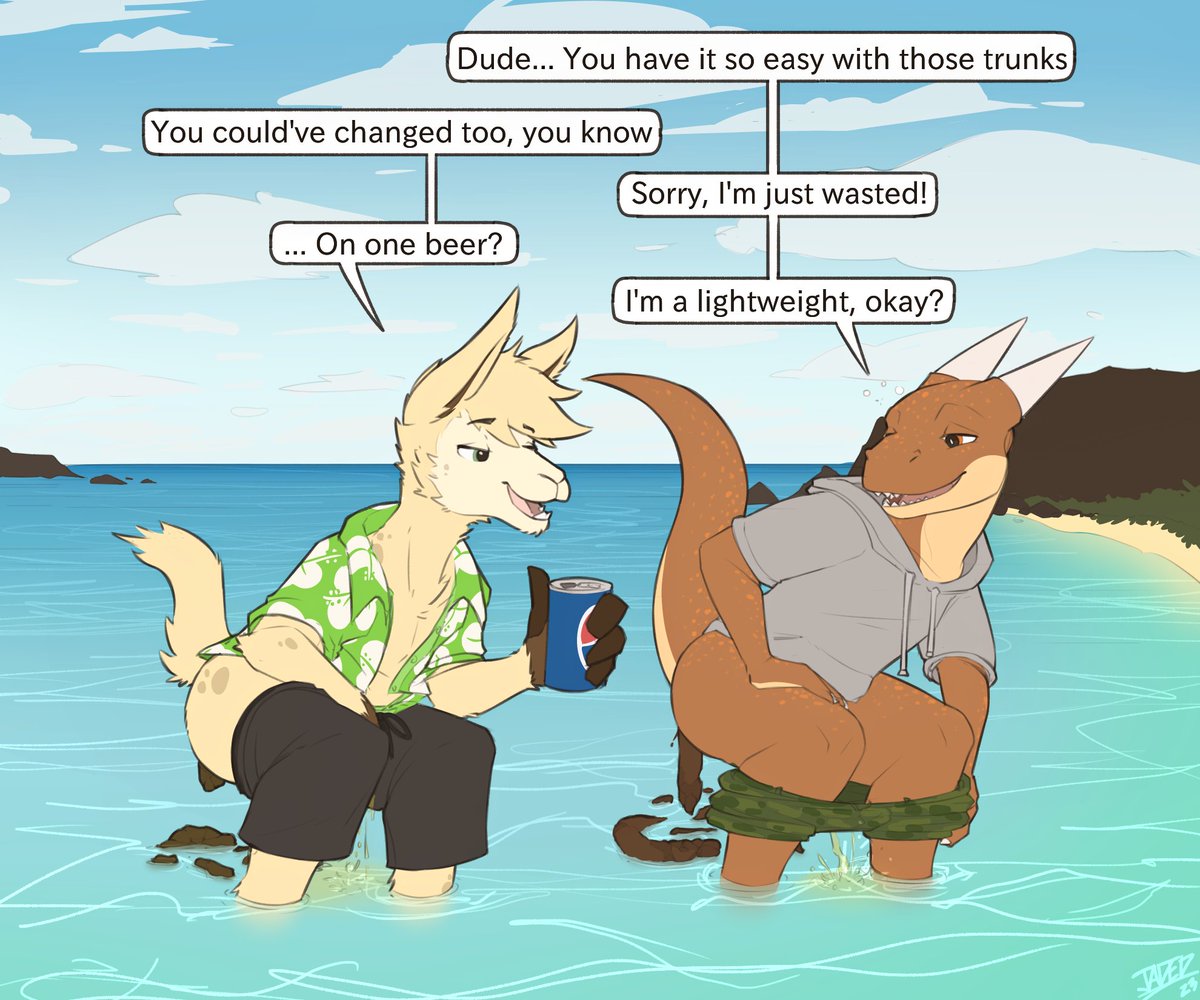 Rise_the_drake's tweet photo. Laying cable in the ocean has always been on my mind. And apparently, on Rise's as well! What's better than hanging out with someone cool next to a few beers? Enjoying their aftermath beer-shits in the most convenient outdoors toilet together~

Art by @That_Jaded Thanks again! https://t.co/qALowURFIy