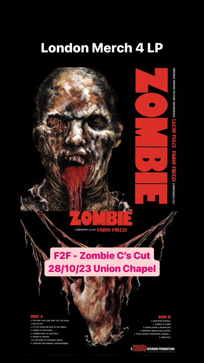 Union Chapel 28/10
Frizzi 2 Fulci Merch: 1 2 3 &amp; 4