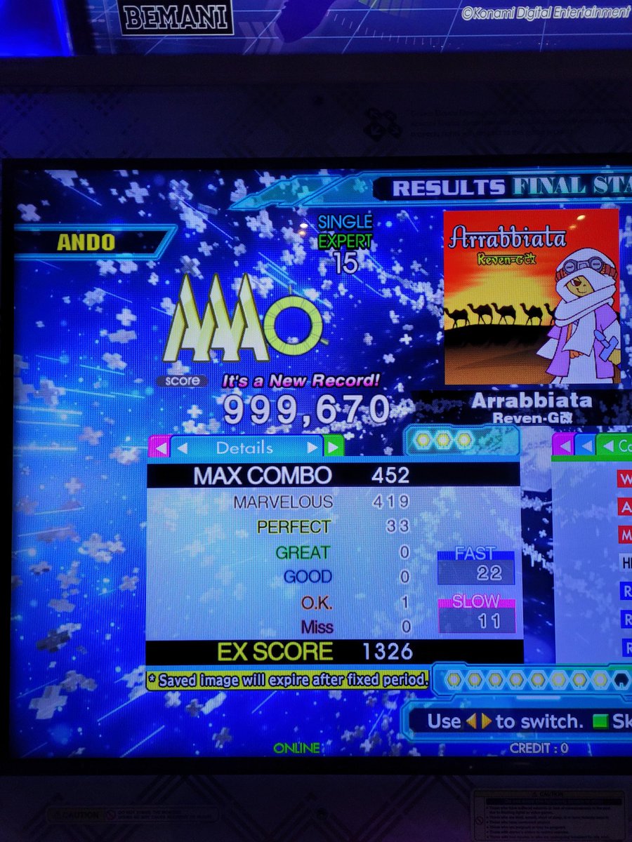 ando_ddr's tweet image. New 15 pfcs recently!!
#11: Arrabbiata 33p
#12: B2U AKBK 73p - this was a one-shot from 993k 🤯
#13: I Want To Do This Keep 37p
Been having a lot of fun playing DDR these days :) see y'all in Ohio soon 🫡