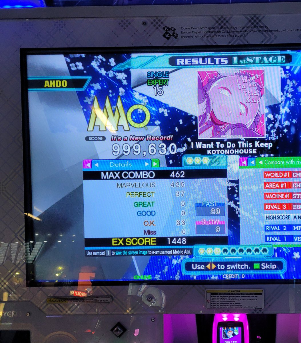 ando_ddr's tweet image. New 15 pfcs recently!!
#11: Arrabbiata 33p
#12: B2U AKBK 73p - this was a one-shot from 993k 🤯
#13: I Want To Do This Keep 37p
Been having a lot of fun playing DDR these days :) see y'all in Ohio soon 🫡
