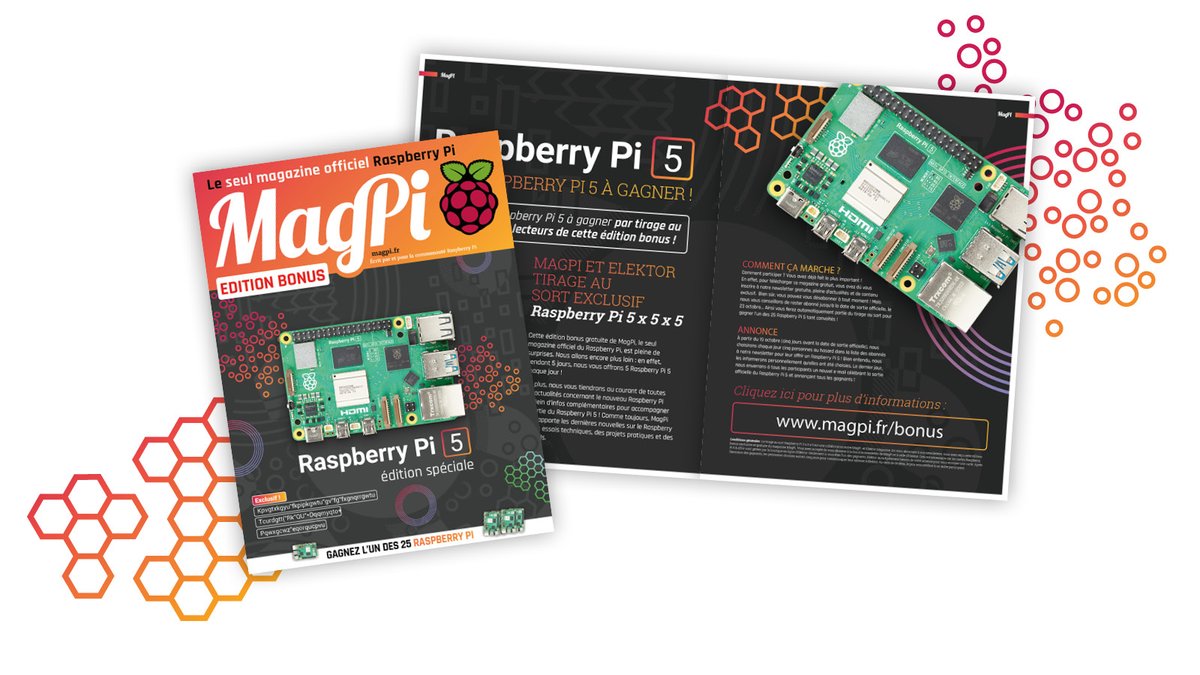 Raspberry Pi 5 : édition Bonus gratuite de MagPi
ow.ly/BGRb50PWU8c
MagPi propose un mini magazine spécial de 20 pages, entièrement gratuit, consacré au #RaspberryPi5