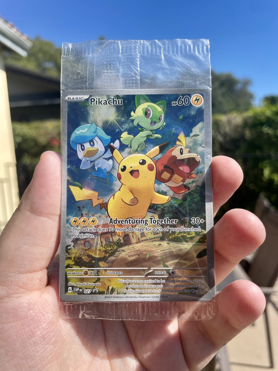 Let’s start off this page and giveback to you guys! Let’s giveaway a Sealed Pikachu SVP 27 PROMO! 🤩 

-Follow ✅ 
-retweet  🐦 

72 hours we will announce the winner 😎 

#Pokemon