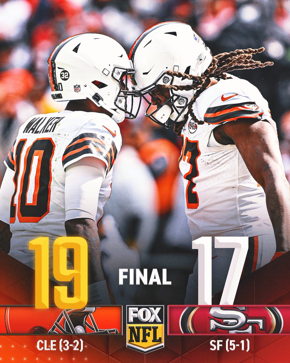 DOWN GO THE 49ERS‼️

The <a href="/Browns/">Cleveland Browns</a> hand San Francisco their first loss of the season!